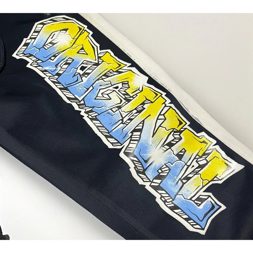 Rockstar Original y2k Baggy SMALL Jogger Sweatpants  Navy Blue & White Pants